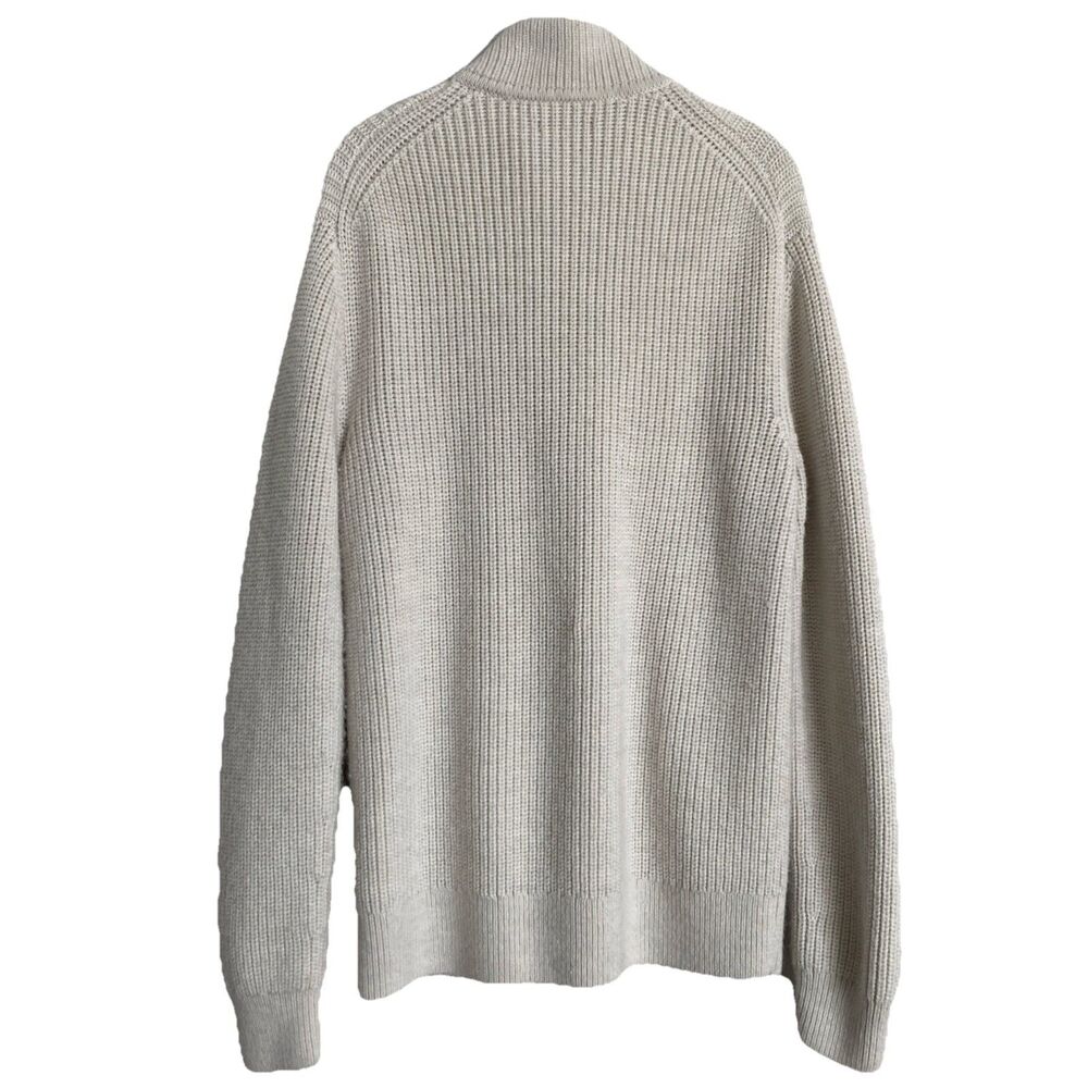 QUINCE Australian Merino Wool Half Zip Sweater LARGE Men Ivory Bone Long Sleeve - Picture 10 of 10